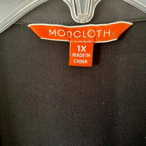 NWOT ModCloth Tuxedo Double Breasted Dress Flutter Sleeves - 1X - Picture 8 of 9